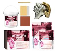 Kit d'empreintes de plâtre mains - Kit de modelage 3D - Moule décoratif - Poudre de coulée créative - Kit complet avec matériau de moulage pour impression de couple, cadeau de Saint-Valentin, art