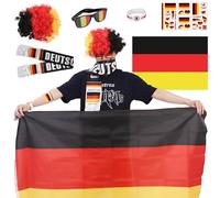 Kit d'encouragement pour les fans d'Allemagne - Soutenez votre équipe nationale avec des lunettes, des drapeaux, des autocollants et plus encore sur le thème du pays