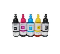 Kit d'encre de Colorant de Recharge Compatible avec Les modèles d'imprimante L100 L110 L120 L132 L210 L222 L300 L362 L366 L550 L555 L566 L312 L355 Pack de 5 pièces