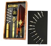 Kit d'encre plume d'oie | Kit plume d'oie | Stylo de trempage de | Le kit d'encre pour stylo comprend un stylo dip, des nibs de rechange, un outil d'enveloppe, un cadeau vintage romantique