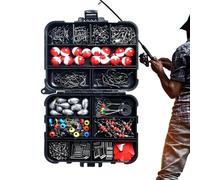 Kit d'engin de pêche, kit de boîte de pêche - 263pcs Équipement de pêche Ensemble d'engins de pêche,Équipement de pêche de boîte à outils portable pour étang de réservoir de rivières du lac
