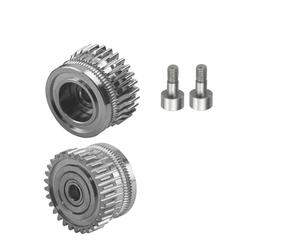 Kit d'engrenages d'extrudeuse amélioré for cr-eality K1 K1C K1 Max Ender-3 V3 /V3 Plus, engrenage à Double roulement DLC en acier trempé nickelé(1 set silver)