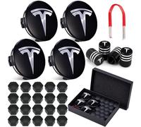 Kit d'enjoliveurs Tesla LEKEFETO Center pour Model 3 et Y, accessoires, écrous de roue avec logo Tesla