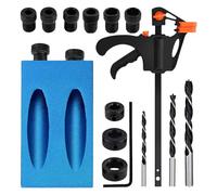 Kit d'enseignement de trou de poche - Positionneur de forage portable | Jauge à bois à 15 degrés Projet de perçage portable avec aide de positionnement pour armoires, coins, poteaux et balustrades