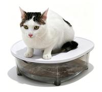 Kit d'entraînement aux Toilettes pour Chat, Gris Anti-éclaboussures, Kit d'entraînement aux Toilettes pour Chat, contrôle des odeurs, Plastique épais Robuste, Gris