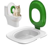 Kit d'entraînement aux Toilettes pour Chats, kit d'entraîneur de Toilettes pour Chats avec Plateau détachable, entraîneur de litière pour Chats de Toilette réutilisable, kit d'entraînement de Toile