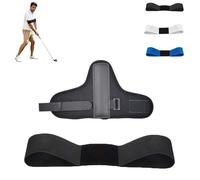 Kit d'entraînement de golf avec brassard et dragonne, correcteur de swing de golf pour corriger l'angle du poignet et développer la mémoire musculaire pour les golfeurs débutants (noir)