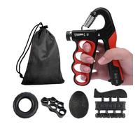 Kit d'entraînement de la force de préhension - Kit de poignée de doigt portable multifonction pour l'entraînement de la force des -bras - Équipement d'entraînement de la main réglable - Sac de