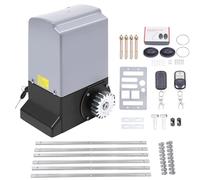 Kit d'entraînement électrique pour portail coulissant, 750 W, ouverture automatique de portail pour max. 1600 kg et porte coulissante de 6 m avec 2 télécommandes, kit complet de système de sécurité