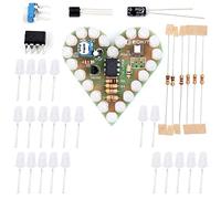 Kit d'entraînement en soudage avec une respiration à LED, Projet électronique de bricolage en forme de cœur pour les débutants, blanc