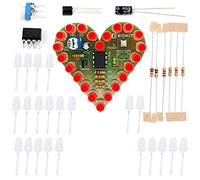 Kit d'entraînement en soudage avec une respiration à LED, projet électronique de bricolage en forme de cœur pour les débutants, rouge