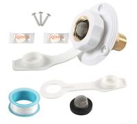 Kit d'entrée d'eau pour camping-car, 3/4 NH femelle vers 1/2 NPT mâle avec clapet anti-retour pour remorques de voyage, campeurs, citadines (blanc)