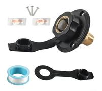 Kit d'entrée d'eau pour camping-cars avec 3/4 NH femelle et 1/2 NPT mâle avec clapet anti-retour intégré pour éviter le refoulement (noir)