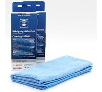 Kit d'entretien : 20 Pastilles Nettoyantes pour machines à café + chiffon en microfibre, compatible avec Bosch CTL636ES6W/09, CTL7181B0/02, CTL7181B0/03, CTL7181B0/04, CTL7181B0/05, CTL7181B0/07