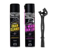 Muc Off Le kit d'entretien de chaîne de Moto Comprend Une Brosse à chaîne, Un lubrifiant pour chaîne et Un nettoyant pour chaîne. Le Produit Essentiel pour Chaque chaîne de Moto.