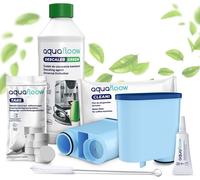 Kit d'entretien complet Aquafloow pour machines à café automatiques - 2x filtres à eau Cleani compatibles avec Philips Saeco CA6903, 500ml de détartrant, 10 pastilles de nettoyage