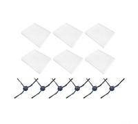Kit d'entretien complet pour aspirateur robot Eufy G50 L60 avec 6 filtres à poussière et 6 brosses latérales rotatives pour éliminer efficacement les poils d'animaux et la saleté