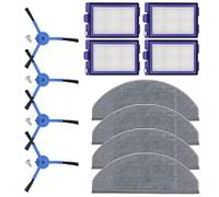 Kit d'entretien complet pour Eufy RoboVac X8 pour hybride 4 brosses latérales, 4 filtres, 4 chiffons pour une durée de vie prolongée