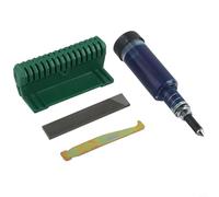 Kit d'entretien de barre de guidage pour tondeuse à gazon avec rail rainuré, outil de graisse de nez et nettoyeur de rainures, ensemble de 4 pièces pour chanfreinage, ré-habillage de rail