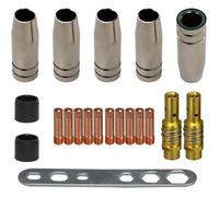 Kit d'entretien de pointe de contact pour buse de soudage MB15 15AK MIG MAG (10 tubes de contact M6 0,8 mm, 5 pointes, 2 connecteur