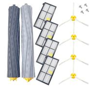 Kit d'entretien de rechange avec 2 brosses en caoutchouc, 4 brosses latérales et 4 filtres. Compatible avec iRobot Roomba série 800 900, robots 860, 870, 866, 886, 880, 866, 890, 891, 896, 960, 966