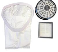 Kit d'entretien de rechange pour aspirateur à dos ProTeam SuperCoach Pro 10 qt - Comprend 1 filtre d'échappement (107315), 1 filtre dôme (106526/510184) et 9 sacs en tissu (107313)