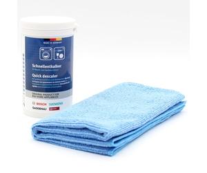 (Kit d'entretien) Détartrant rapide pour lave-linge et lave-vaisselle + chiffon en microfibre compatible avec Bosch, Siemens, Gaggenau, Neff 00312330-250g Détartrant - Accessoires, pièces détachées