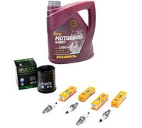 Kit d'entretien d'huile 4L + filtre à huile + bougies d'allumage pour Yamaha FJR 1300 FJR1300 2001-2021