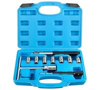 Kit d'entretien du système de carburant avec 11 alésoirs de buse d'injecteur, clés et tiges de test pour un nettoyage précis du siège d'injecteur