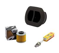 Kit d'entretien Filtre à air + Filtre à huile + Bougie d'allumage pour Yamaha SR 500 SP SR500 SP 48T Année de construction 1984-1999