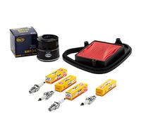 Kit d'entretien Filtre à air + Filtre à huile + Bougies d'allumage pour Hon da VT 600 C VT600 C Shadow PC21 Année de construction 1988-1997