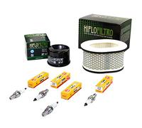 Kit d'entretien filtre à air + filtre à huile + bougies d'allumage pour Yamaha FZS 600 FZS600 RJ02 année de construction 1998-2003