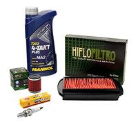 Kit d'entretien huile 1 l + filtre à air + filtre à huile + bougie d'allumage pour Yamaha MT 125 MT 125 A MT125 RE11 RE114 RE292 année de construction 2014-2018
