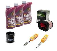 Kit d'entretien huile 3L + filtre à air + filtre à huile + bougies d'allumage pour Yamaha MT-07 700 MT07 RM04 BU21 RM331 RM141 RM182 année de construction 2014-2022
