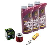 Kit d'entretien huile 3L + filtre à huile + bougie d'allumage pour Yamaha XT 600 XTZ 660 XT600 XTZ660 3TB 3UW 3YF 4MD modèles 1990-1995
