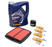 Kit d'entretien huile 4 l + filtre à air + filtre à huile + bougies d'allumage pour Suzu ki GSX-R 750 W GSX-R750 W GR7BB année de construction 1992-1995