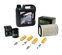 Kit d'entretien huile 4 l + filtre à air + filtre à huile + bougies d'allumage pour Yamaha FJR 1300 FJR1300 année de construction 2001-2021