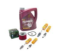 Kit d'entretien huile 4 l + filtre à huile + bougies d'allumage pour Yamaha FJ 1200 FJ1200 1XJ 3CW 3YA année de construction 1986-1997
