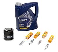 Kit d'entretien huile 4L + filtre à huile + bougies d'allumage pour Kawasaki ki ZZR 600 E ZZR600 E ZX600E année de construction 1993-2004