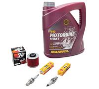 Kit d'entretien huile 4L + filtre à huile + bougies d'allumage pour Yamaha TDM 850 TDM850 4TX 3VD 4CM année de construction 1991-2001