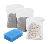 Kit d'entretien pour aquarium Fluval AC50, comprend 1 filtre en mousse bleue, 1 lot d'anneaux en céramique et 2 sacs de charbon actif, pour aquariums de 78 à 177 litres