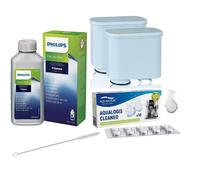 Kit d'entretien pour machine à café - PHILIPS - AL-Clean & Cleaneo - 2 filtres + 10 tablettes + brosse