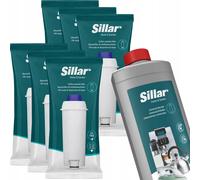 Kit d'entretien pour machines à café : 6x filtre à eau + 1x détartrant universel 1L | Remplacement pour machines à café Delonghi