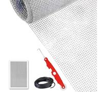 Kit d'entretien pour moustiquaire de fenêtre et porte comprenant un filet en fibre de verre, une bande de caoutchouc, un mètre ruban, un joint et un outil de roue de pressage (costume gris)