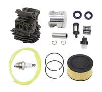 Kit d'entretien pour tronçonneuse MS251 comprenant goupille de piston cylindrique, 2 anneaux, 2 anneaux de retenue, filtre à air, ampoule, filtre à carburant et joints d'huile (A)