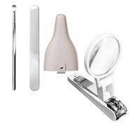 Kit d'entretien quotidien avec clous pour lentilles, blanc | File, cure-oreille, étui compact, visualisation claire pour un usage domestique en intérieur