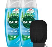 Kit D'entretien Ultime Pour La Douche : 2 Gels Douche Mineral Therapy Feel Active Avec Un Gant Exfoliant Double Face (Les Couleurs Peuvent Varier)