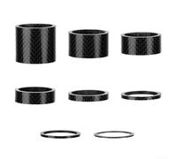 Kit d'entretoises en fibre de carbone pour tube de direction de 28,6 mm, cales réglables de 1 à 20 mm pour élever la hauteur du guidon, rondelles de fourche de vélo légères 3K noires (21 mm, 5 pièces)