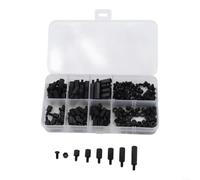 Kit d'entretoises en nylon 180 pièces pour applications de filetage M3 avec tête plate et écrous assortis pour projets techniques
