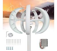 Kit d'éolienne 10 000 W - 5 pales, 12 V/24 V/48 V/72 V/110 V/220 V - Système d'énergie éolienne Haute efficacité avec contrôleur pour terrasse, Bateau, Camping-Car, Chalet, Bateau